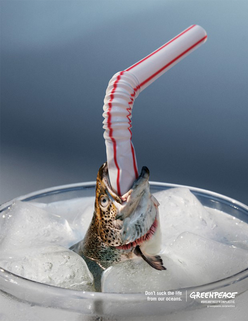 НеНовина: Greenpeace випустила рекламну кампанію проти використання пластикових соломинок