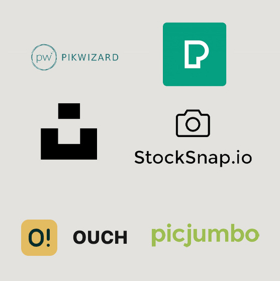 Unsplash / Ouch / Pexels / Stocksnap / Picjumbo / Pikwizard