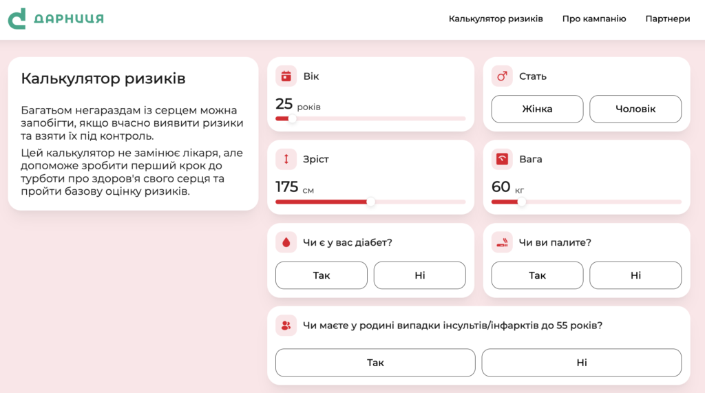 калькулятор ризику хвороб серця